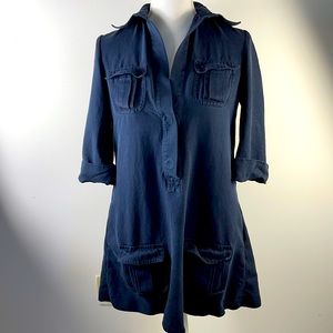 DVF Size 4 Navy Blue Reggina Pop Dress